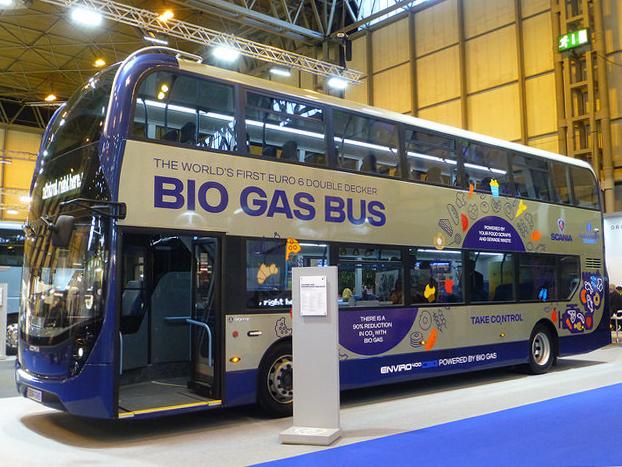 Автобус Scania ADL Enviro400CBG на биометане. Bus Expo 2016, Birmingham, UK. 